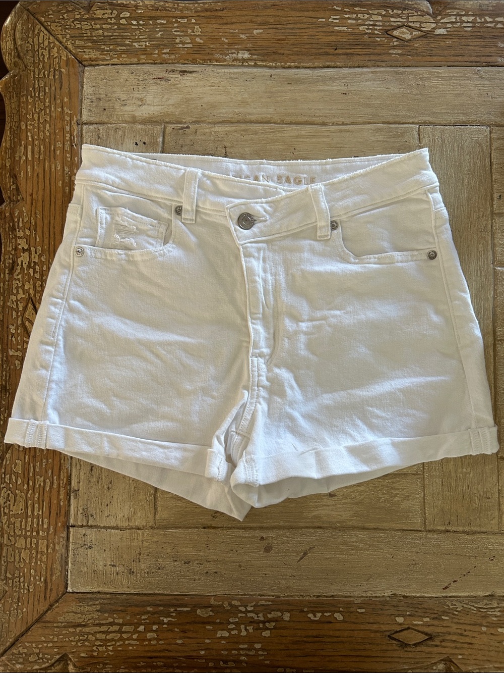 White Denim America Eagle Cuffed Women's Shorts